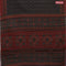 Muslin cotton saree black and maroon with allover prints and printed border