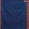 Muslin cotton saree dark blue teal green and maroon with allover prints and patola printed border