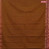 Muslin cotton saree dark mustarad and maroon with allover prints and patola printed border