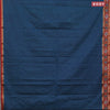 Muslin cotton saree dark blue and maroon with allover prints and patola printed border