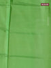 Banana pith saree orange and parrot green with thread woven buttas in borderless style