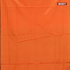 Banana pith saree orange and navy blue with thread woven buttas in borderless style