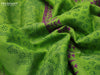 Silk cotton block printed saree light green with allover prints and zari woven border