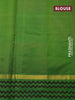 Silk cotton block printed saree pink and green with box type butta prints and zari woven simple border