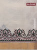 Silk cotton block printed saree cream with butta prints and zari woven border