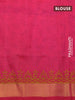 Silk cotton block printed saree pink with allover floral butta prints and zari woven border