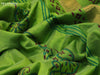 Silk cotton block printed saree light green with floral butta prints and zari woven border
