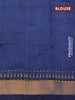 Silk cotton block printed saree elephant grey with allover prints and zari woven border