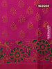 Silk cotton block printed saree light green and pink with butta prints and printed border