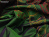 Silk cotton block printed saree sap green with butta prints and zari woven border