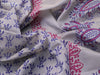 Silk cotton block printed saree pastel grey with allover prints and zari woven border