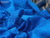 Silk cotton block printed saree light blue with allover butta prints and zari woven border