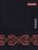 Silk cotton block printed saree dual shade of pink and black with allover prints and annam butta border