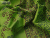 Silk cotton block printed saree light green and maroon shade with floral prints and printed border