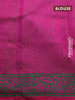 Silk cotton block printed saree green and pink with allover butta prints and printed border