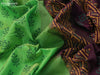 Silk cotton block printed saree green and wine shade with allover butta prints and printed border