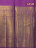 Pure kanjivaram silk saree lavender shade with zari woven buttas and long annam zari woven border