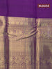 Pure kanjivaram silk saree lavender shade and deep violet with zari woven buttas and long annam zari woven border