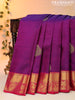 Pure kanjivaram silk saree purple and dual shade of pink with zari woven buttas and zari woven annam border