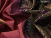 Pure kanjivaram silk saree maroon shade and deep wine shade with zari woven buttas and zari woven annam border