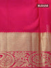 Pure kanjivaram silk saree mustard yellow and pink with zari woven buttas and annam zari woven border