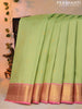 Pure kanjivaram silk saree pista green and candy pink with allover zari weaves & buttas and zari woven border