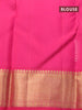 Pure kanjivaram silk saree pink with allover self emboss & zari weaves and zari woven border