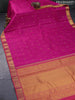 Pure kanjivaram silk saree pink and dual shade of orange with zari woven buttas and zari woven border