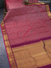 Pure kanjivaram silk saree pastel maroon shade and pink with zari woven buttas and zari woven border