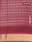 Muslin cotton saree cream and maroon with allover kalamkari prints and zari woven border