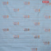 Crush embroidery saree pastel blue shade with allover embroidery work buttas in borderless style