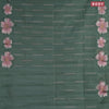 Crush embroidery saree green shade with allover embroidery weaves in borderless style