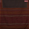 Muslin cotton saree black and maroon with allover ikat prints and printed border