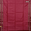 Semi dupion saree pink and maroon with thread woven buttas and thread & zari woven border