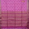 Semi dupion saree purple with allover prints and zari woven border