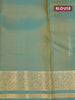 Pure kanjivaram silk saree mango yellow and dual shade of teal blue with zari woven buttas and zari woven border