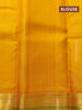 Pure kanjivaram silk saree red and mustard yellow with zari woven buttas and zari woven korvai border
