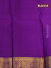 Pure kanjivaram silk saree pale yellow and violet with zari woven buttas and temple design annam zari woven border