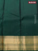 Pure kanjivaram silk saree magenta pink and dark green with zari woven buttas and zari woven border