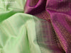 Pure kanjivaram silk saree pista green and purple with allover zari weaves and zari woven border
