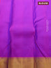Pure kanjivaram silk saree cs blue and magenta pink with allover self emboss and thread woven border