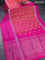 Pure uppada silk saree dual shade of pinkish yellow and magenta pink with thread & silver zari woven buttas and long silver zari woven paisley butta border