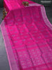 Pure uppada silk saree pink and light pink with silver zari woven buttas and silver zari woven border