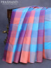 Pure kanjivaram silk saree multi colour with allover paalum pazhamum checked pattern and zari woven butta border