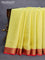 Mysore silk saree pale yellow and red with allover zig zag weaves and zari woven border