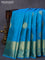 Pure kanjivaram silk saree dual shade of blue with annam zari woven buttas and rich zari woven border