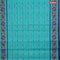 Bengal cotton saree teal blue and blue with thread woven buttas and thread woven border without blouse