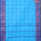 Bengal cotton saree cs blue and blue with thread woven buttas and copper zari woven border without blouse