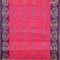 Bengal cotton saree pink and wine shade with allover ikat weaves and thread woven border without blouse