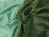 Pure kanjivaram silk saree pastel green shade and green with allover thread checked pattern in borderless style